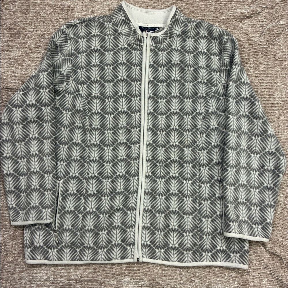 Karen Scott Women's Gray Geometric Cardigan